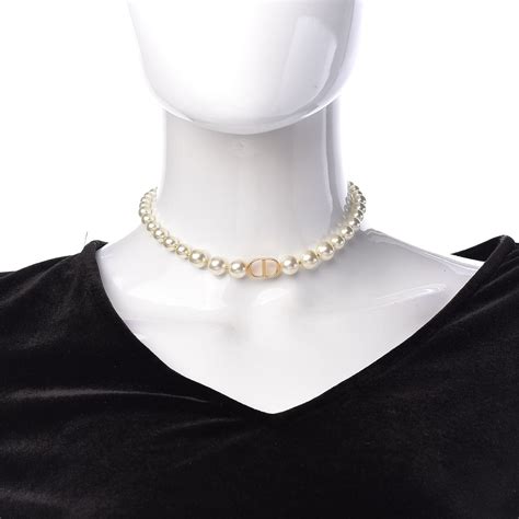 dior pearl necklace price|christian dior choker necklace gold.